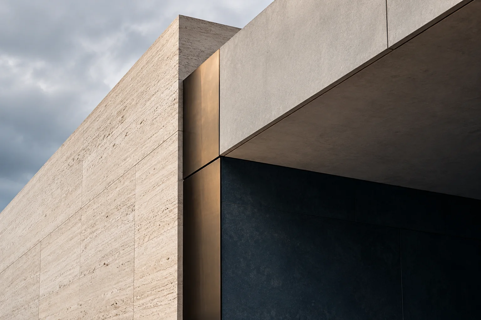 Abstract detail of contemporary stone architecture